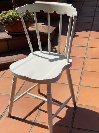 3 Sillas Cocina Madera Blancas