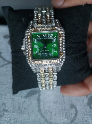 Reloj Techno Time Acero Inoxidable Dorado Verde