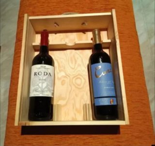 Caja de madera para 3 botellas