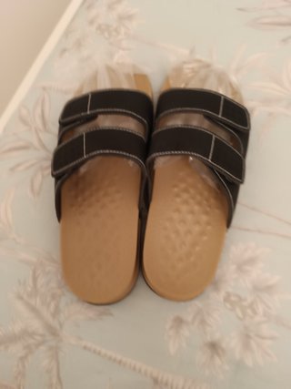 Sandalias Hombre Talla 46 Negras y Beige