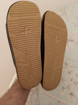 Sandalias Hombre Talla 46 Negras y Beige