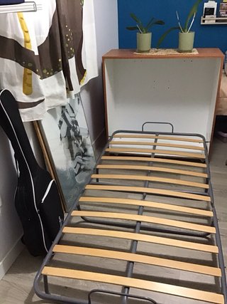Mueble Cama Individual Plegable Madera