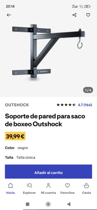 Soporte Pared Saco Boxeo Outshock