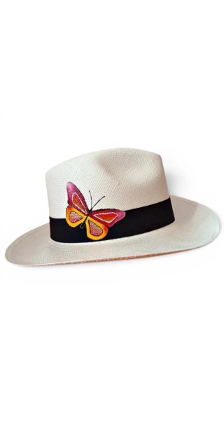 Cappello Panama Montecristi con farfalla
