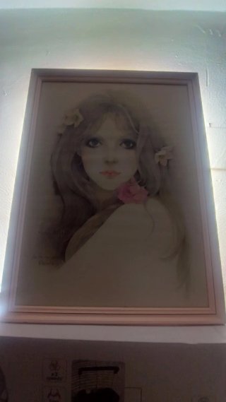 Cuadro decorativo niña flores acuarela