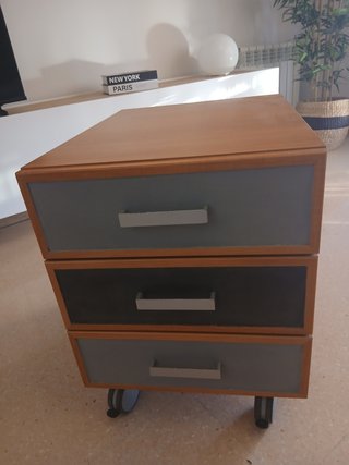 Mesa auxiliar 3 cajones madera