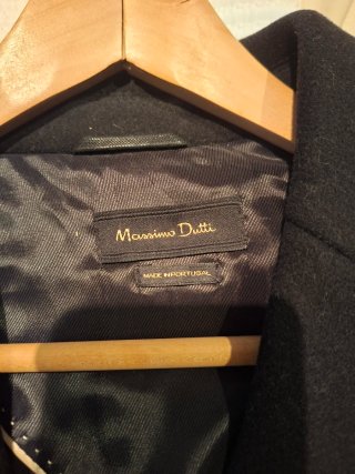 Abrigo Massimo Dutti Negro Talla 40