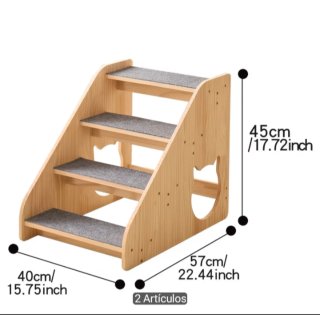 Escalera para mascotas de madera