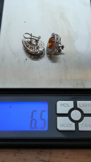 Pack 2 pares de pendientes plata citrino y coral