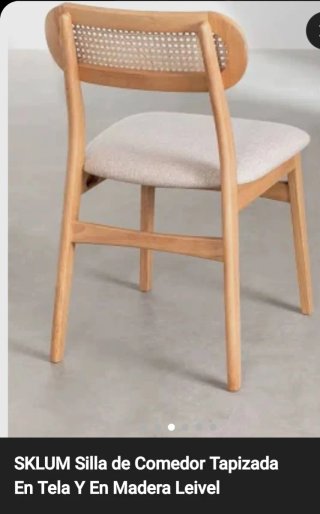 2 Sillas Sklum Comedor Tapizadas Madera Rattan