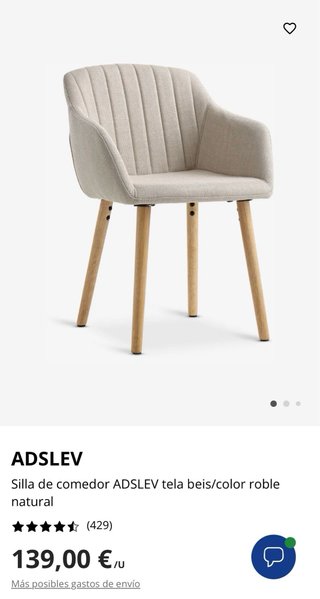 Sillas comedor beige y madera
