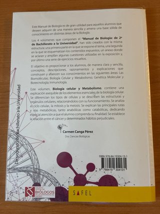 Biología celular y Metabolismo: Manual de Biología