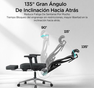 Silla ergonómica HBADA P3 con reposapiés