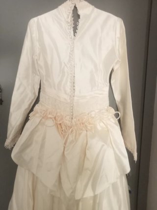 Traje de Novia Talla 36 Satén y Guipur