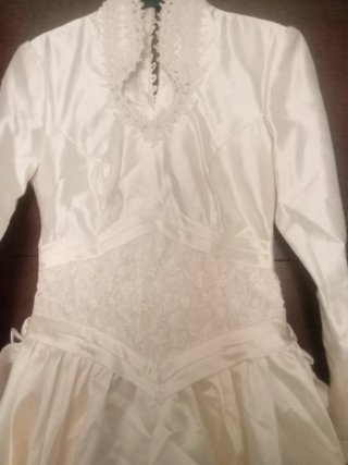 Traje de Novia Talla 36 Satén y Guipur