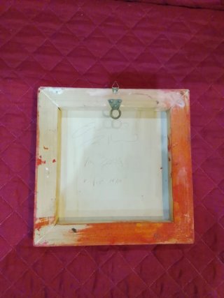 Dipinto olio su legno multicolore
