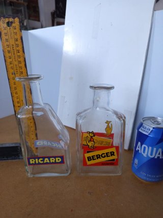 Bottiglie antiche Ricard e Berger anisette