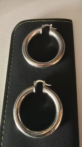 Aros de plata grandes 3.5 cm