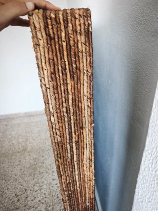 Cabecero madera y mimbre beige/marrón