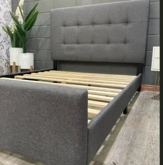 Cama Matrimonio Tapizada Gris 135cm