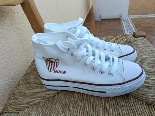 Zapatillas niño lona botín talla 37 personalizadas