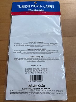 Mini alfombra turca tejida sin abrir