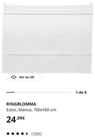 Estor Ringblomma Ikea Blanco