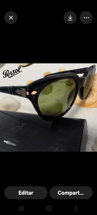 Óculos de Sol - Persol - Unisex - Preto – Original