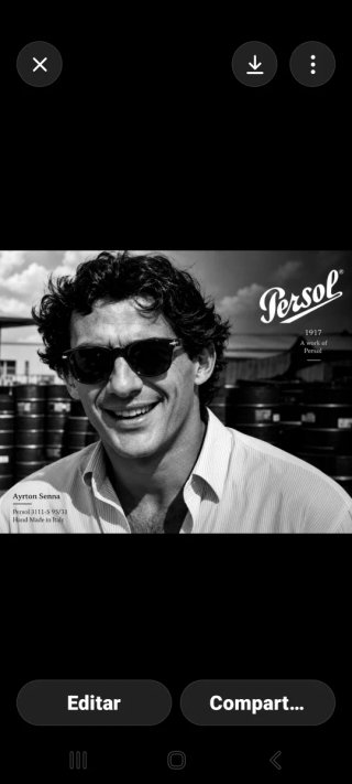 Óculos de Sol - Persol - Unisex - Preto – Original