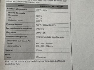 Microondas Samsung 23L