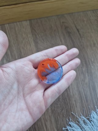 Llaveros Resina Epoxy Naranja y Azul