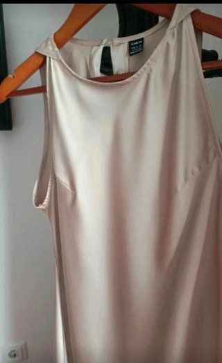 Vestido largo beige halter