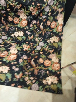 Cortinas Vintage con Diseño Floral y Aves