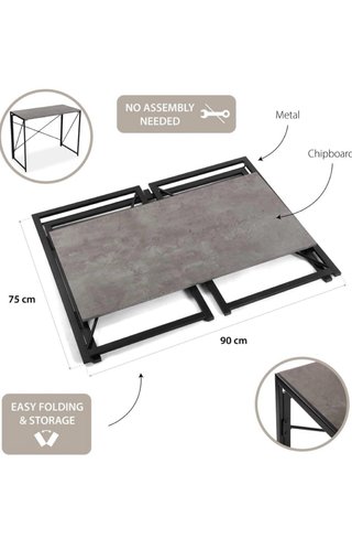 Escritorio plegable metal y madera