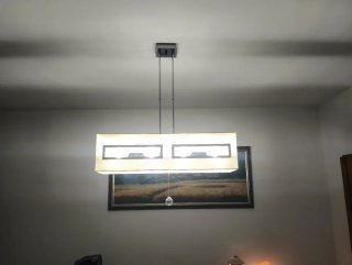 Lámpara colgante moderna tela y cristal
