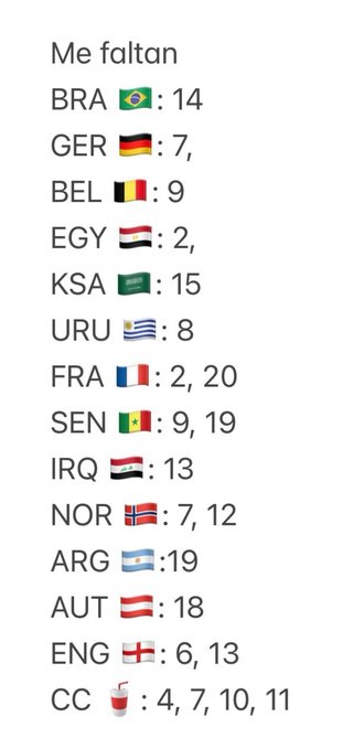 Cromos Mundial Intercambio
