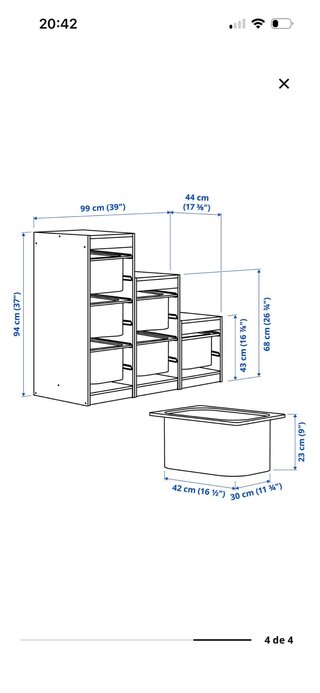 Combinación de almacenaje con cajas infantil
