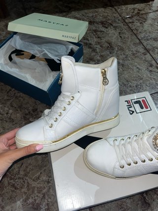 Botines Guess Plataforma Dorados Blancos