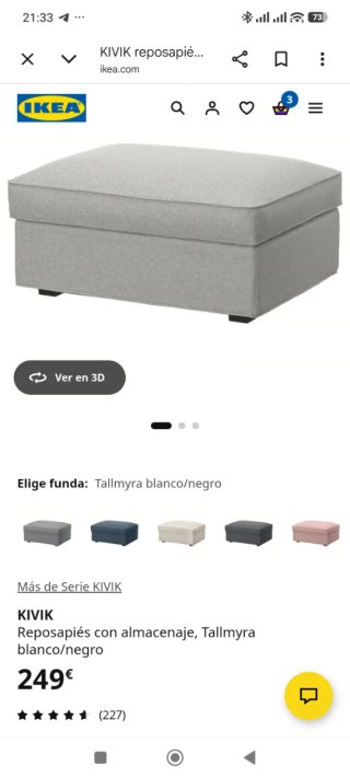 Puf grande Ikea con almacenaje