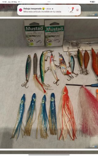 Lote pesca: cañas, carretes y señuelos