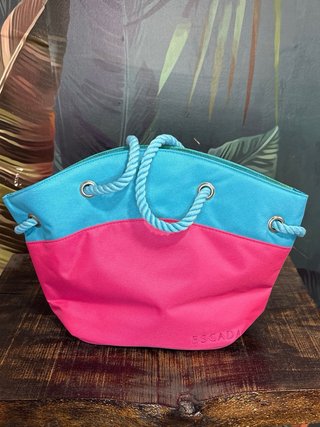 Bolso de playa Escada azul y fucsia Tara manchita
