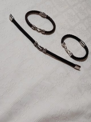 Lote 3 Pulseras Hombre Cuero