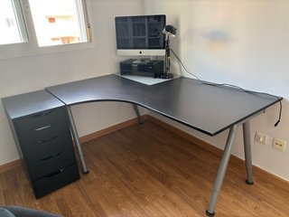 Mesa Escritorio Esquina Ikea Negra