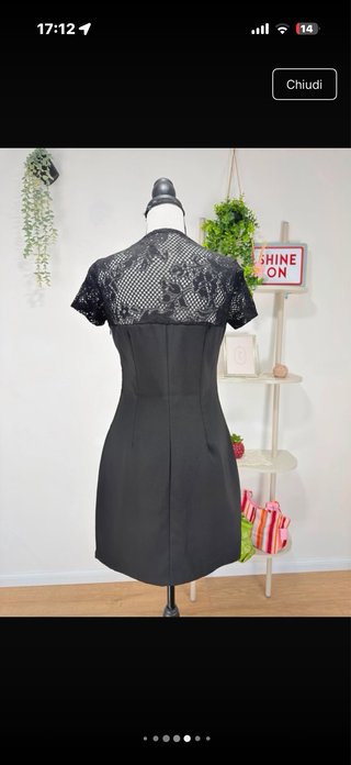 Abito Desigual corto nero multicolor taglia S