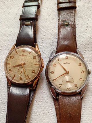 2 Relojes Cuerda Años 40-50 Certina