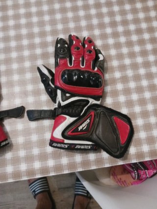 Guantes de cuero para moto