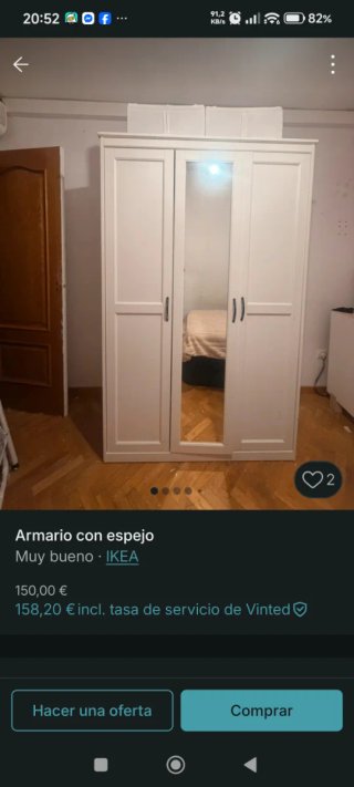 Armario blanco con espejo IKEA