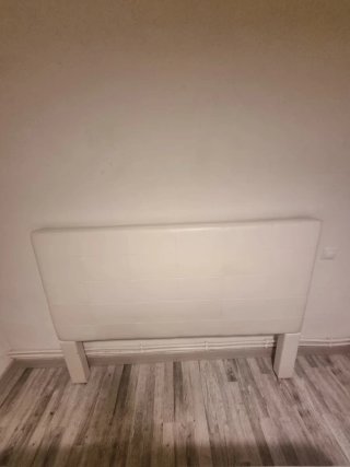 Cabecero, colchón y canapé gris/blanco