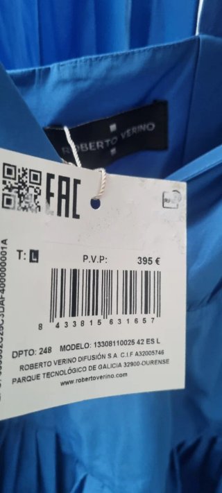 Vestido azul Roberto Verino
