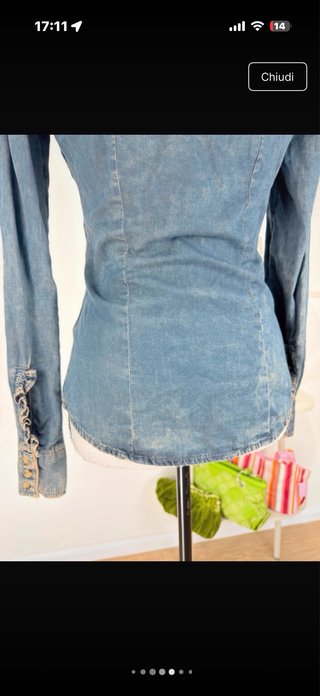Camicia denim Gaudi Jeans con volant XS